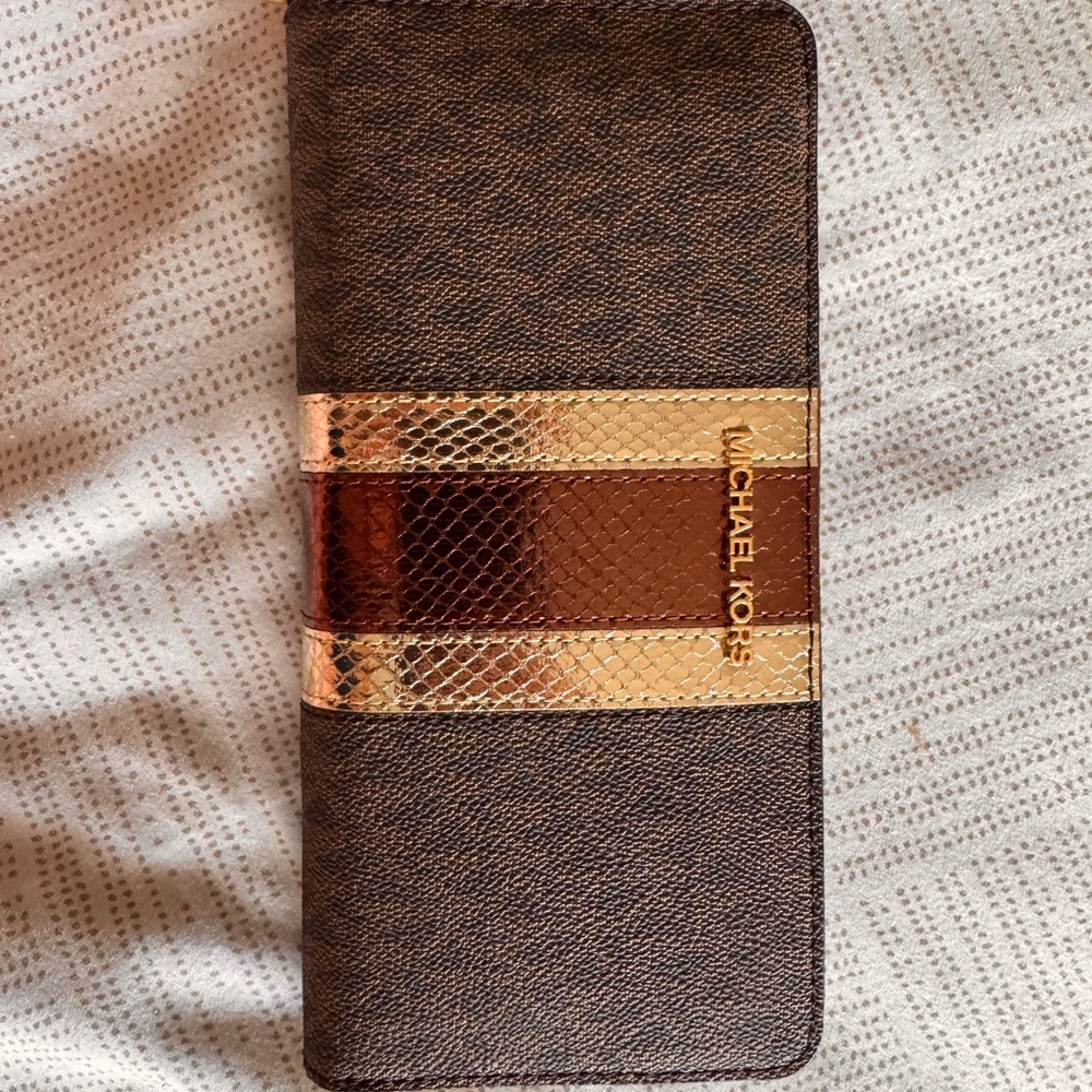 Michael Kors Brown and Gold Wallet